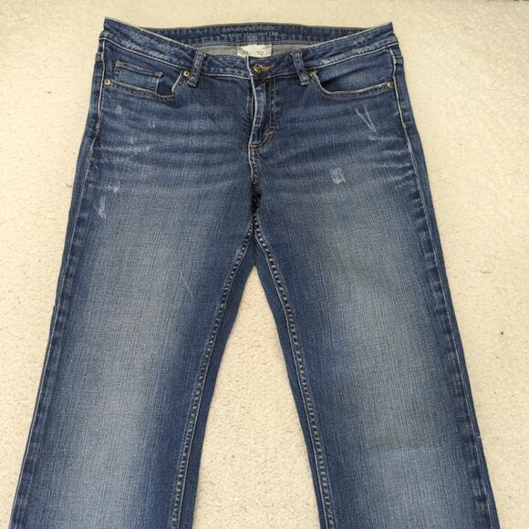 Y2k Banana Republic Straight Leg Jeans Women's 10 Long Stretch 690912 Distressed - Picture 3 of 9